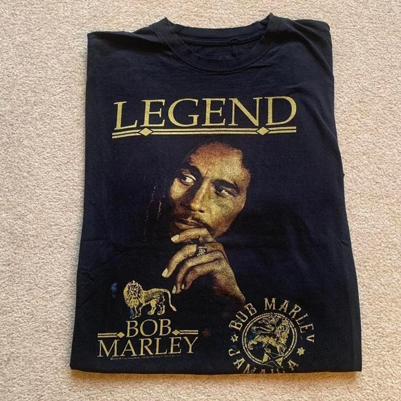 Vtg‎ 2005 Bob Marley Legend Graphic T-Shirt XXL Y2K Reggae Distressed Faded - Picture 1 of 7
